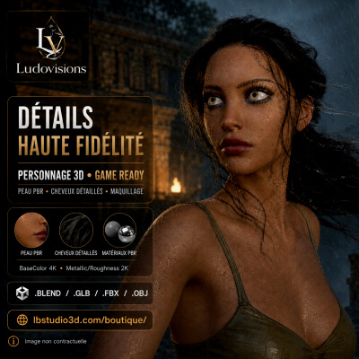 Realistic Female Adventurer &ndash Rigged Game-Ready PBR 3D