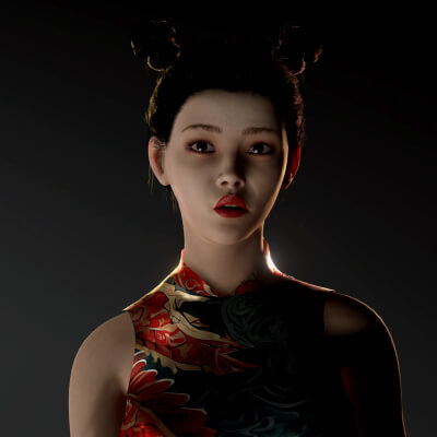 The Silk Dragon &ndash Elegant Asian Woman 3D Character
