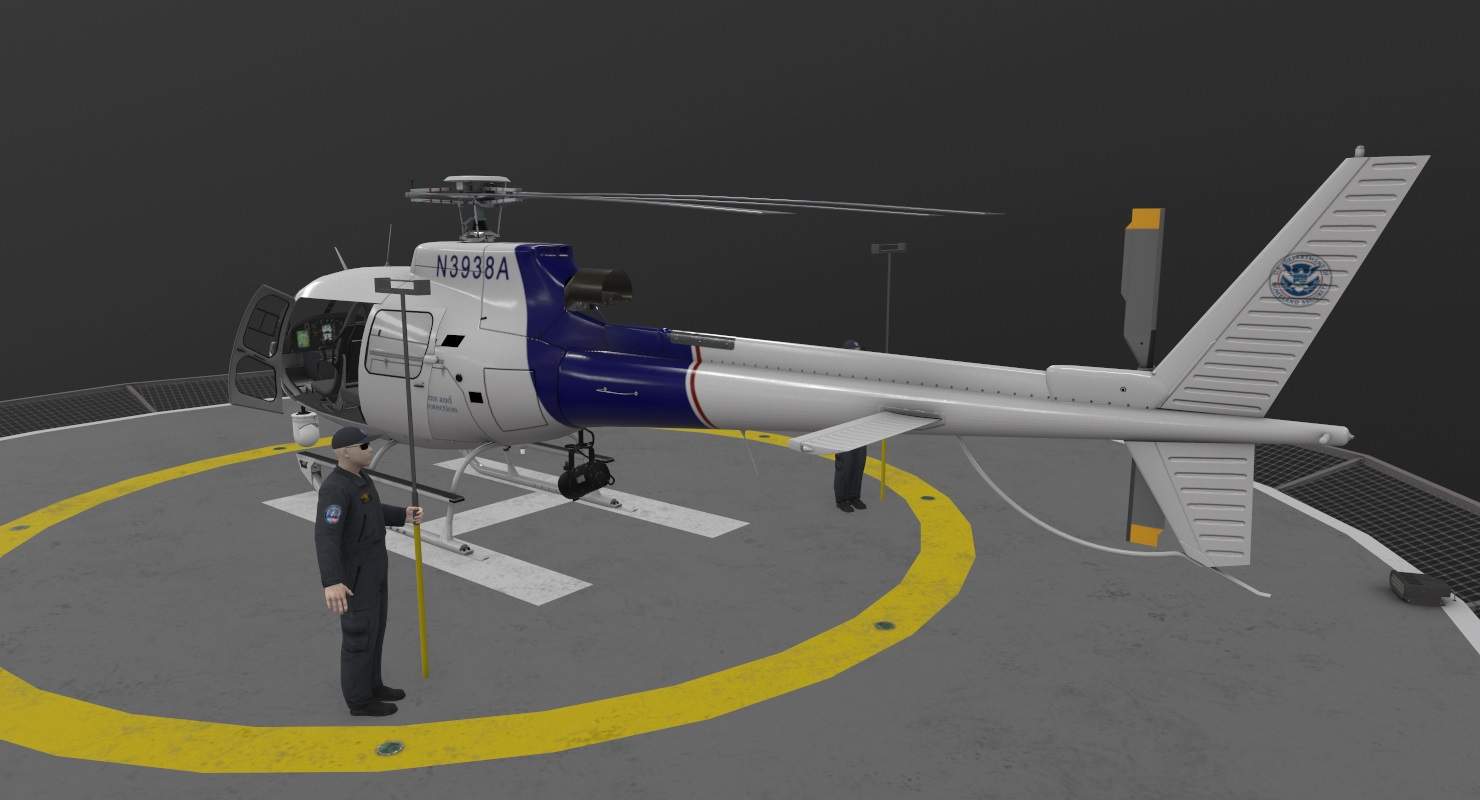 AS-350 US Customs and Border Protection Animated 3D Model by pukamakara