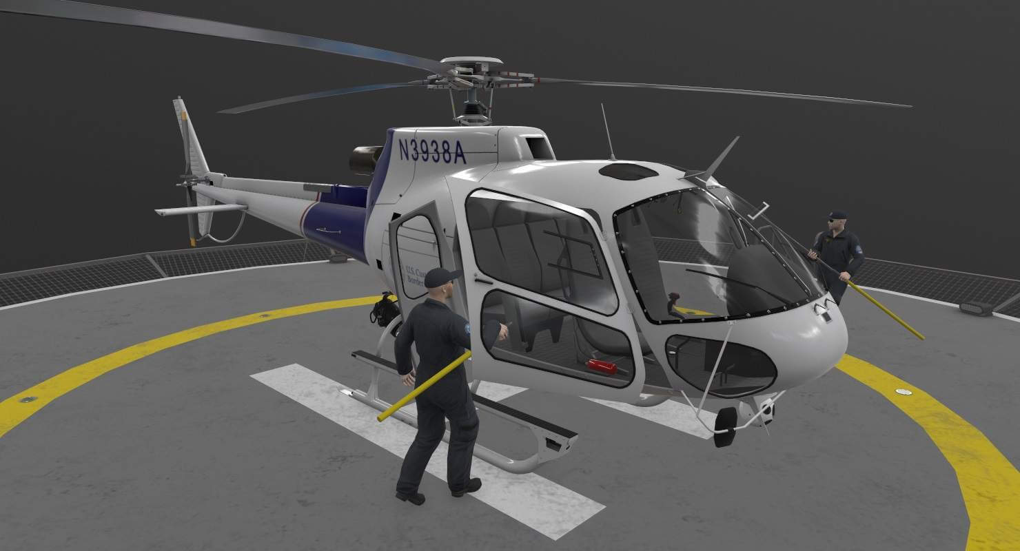 AS-350 US Customs and Border Protection Animated 3D Model by pukamakara