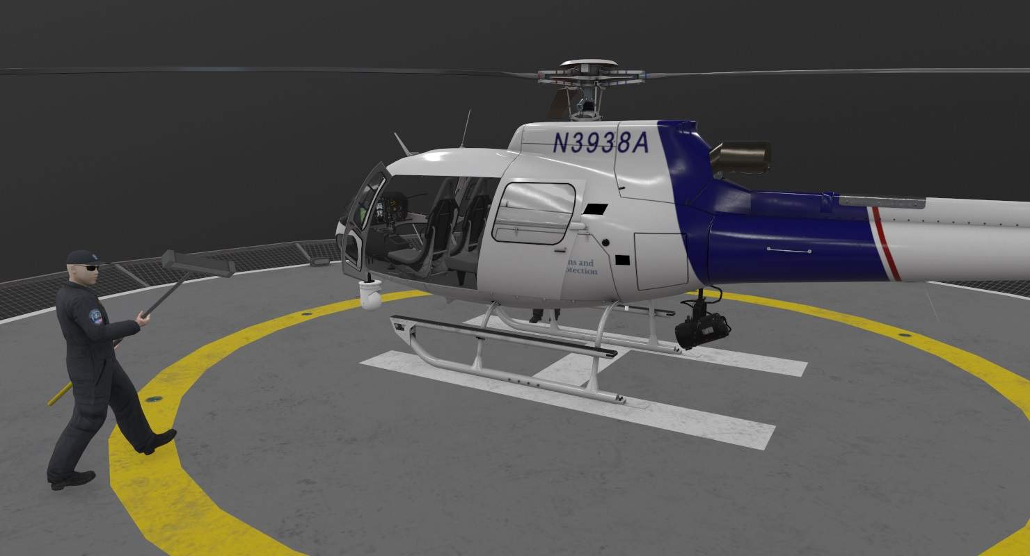 AS-350 US Customs and Border Protection Animated 3D Model by pukamakara