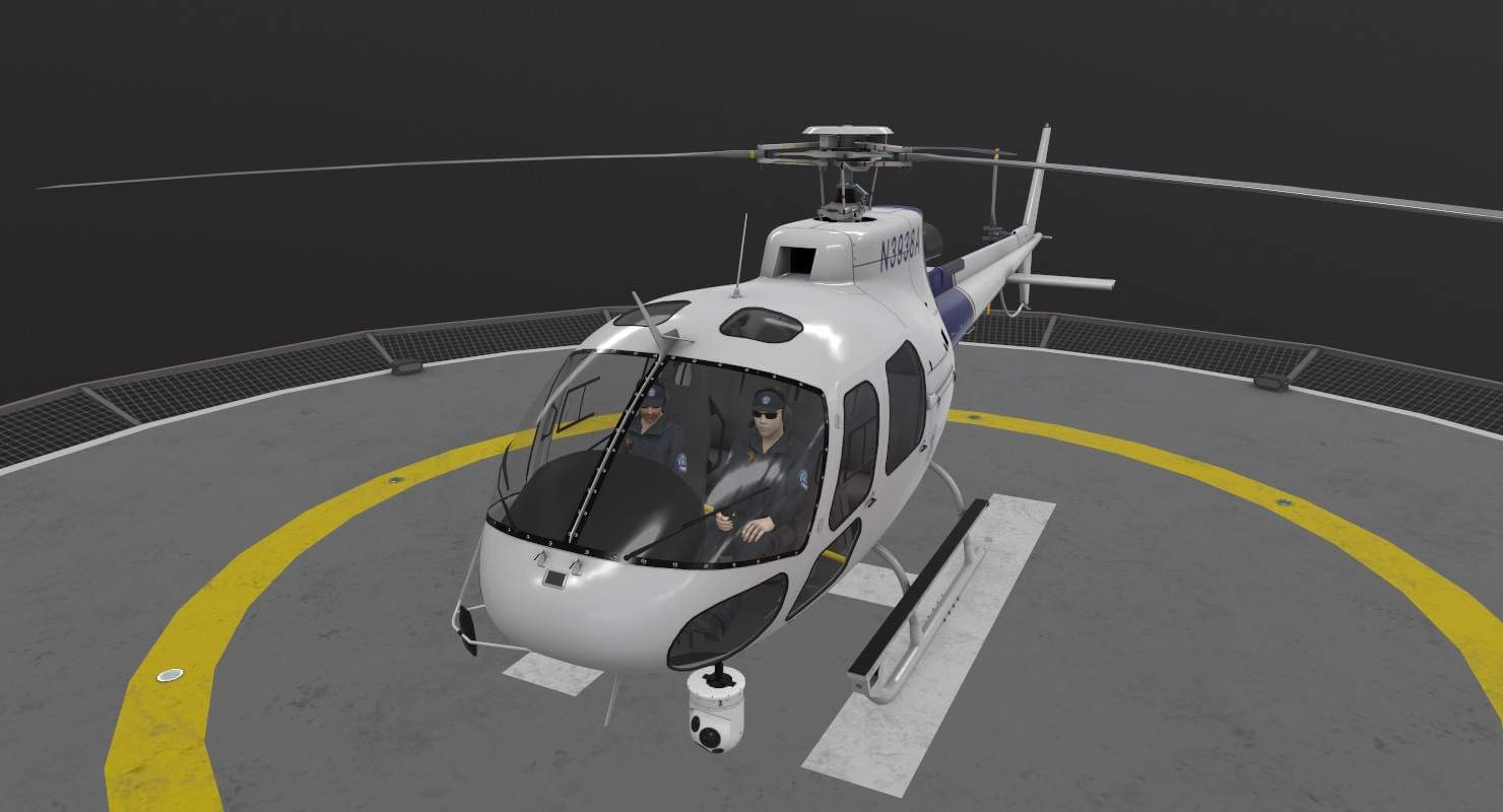 AS-350 US Customs and Border Protection Animated 3D Model by pukamakara
