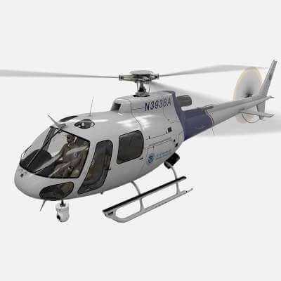 AS-350 US Customs and Border Protection Animated 3D Model by pukamakara