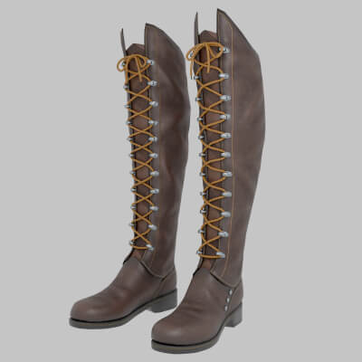 Leather Boots Knee-High