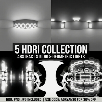 Abstract Studio &amp Geometric Lights 5 HDRI Collection