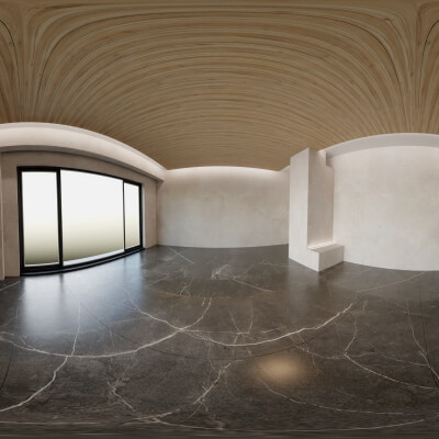 Curved Wood &amp Marble Interior Hdri