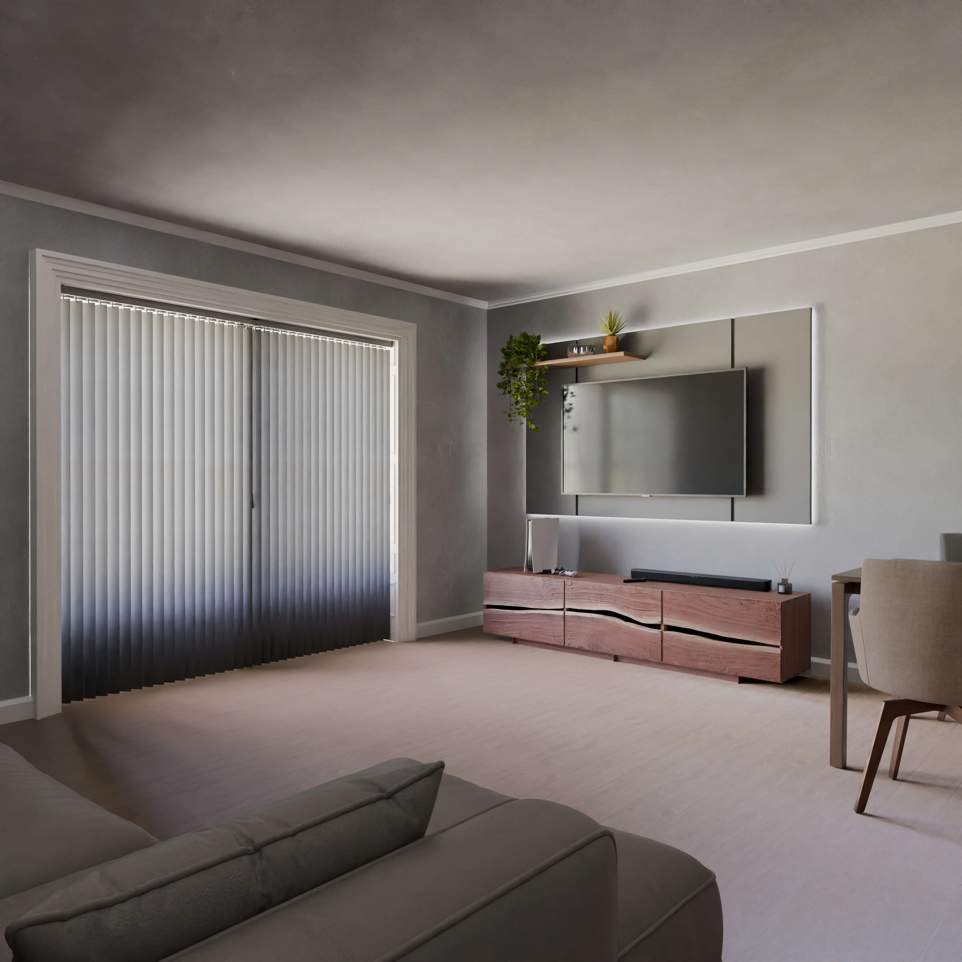 Simple Living Room Interior Design Idea 3D Render