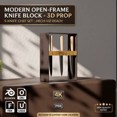 Kitchen Knife Set with Wooden Stand