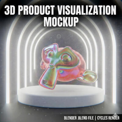 Modern Abstract Studio Mockup 3D Product Visualization