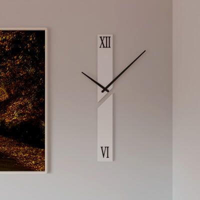 Modern Minimalist Split-Vertical Wall Clock