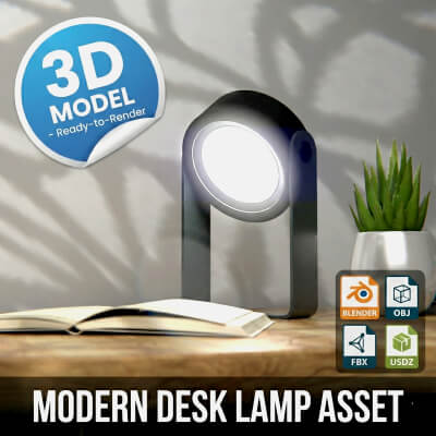 Modern Minimalist Spotlight Desk Lamp 3D Asset