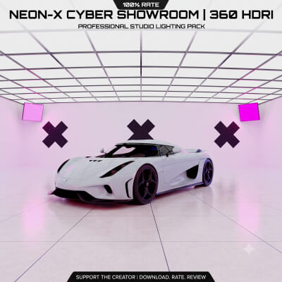 Neon X Studio Car Showroom 360 HDRI Environment
