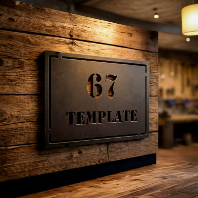 Vintage Industrial Metal Stencil Plate High-Quality 3D