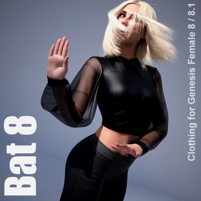 Bat 8 - Clothing for Genesis 8 Female by Pushee-Ri