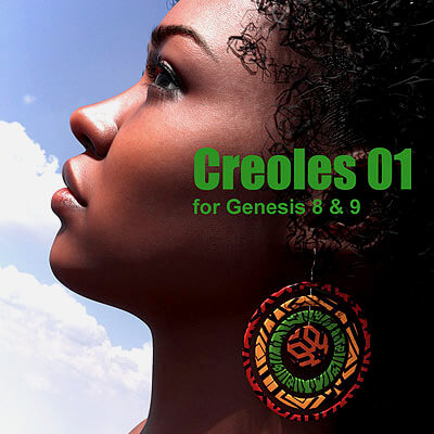 Creoles 01 - Earrings for Genesis 8 and 9