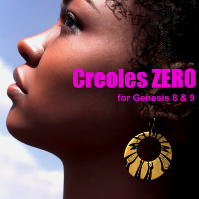 Creoles ZERO - Earrings for Genesis 8 and 9 by Pushee-Ri