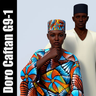 Doro Caftan G91 - Clothing for Genesis 9