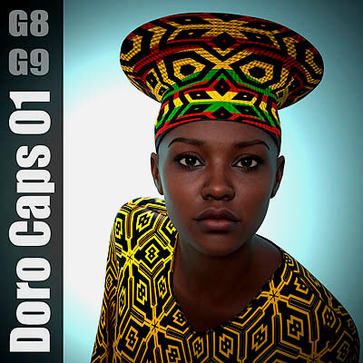 Doro Caps - Hats for Genesis 8 and 9 by Pushee-Ri