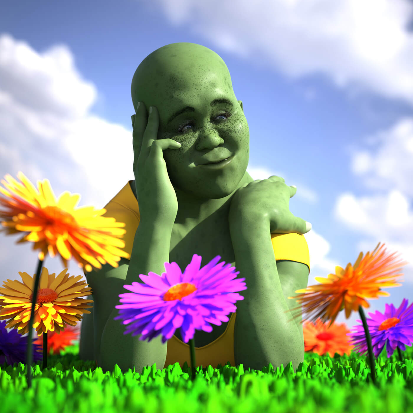 Contentment (WIP) 3D Render, Digital Art by Pushee-Ri