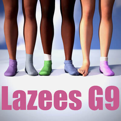 Lazees G9 - Unique Socks for Genesis 9 by Pushee-Ri