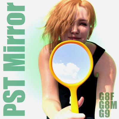 PST Mirror - Hand Mirror Smart Prop for Daz by Pushee-Ri
