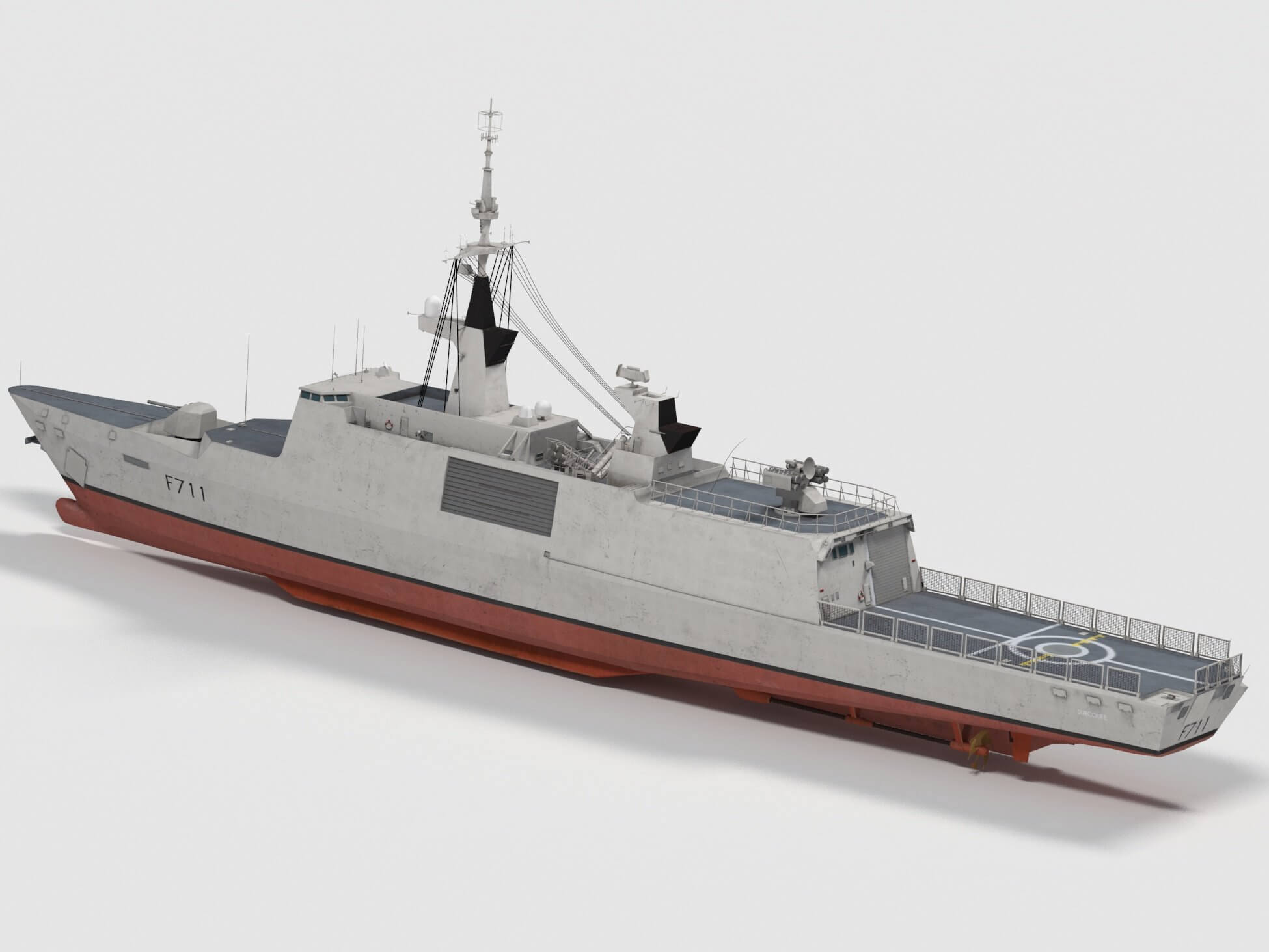 F711 Surcouf Lafayette Class Frigate - 3D Model by pxfpxd