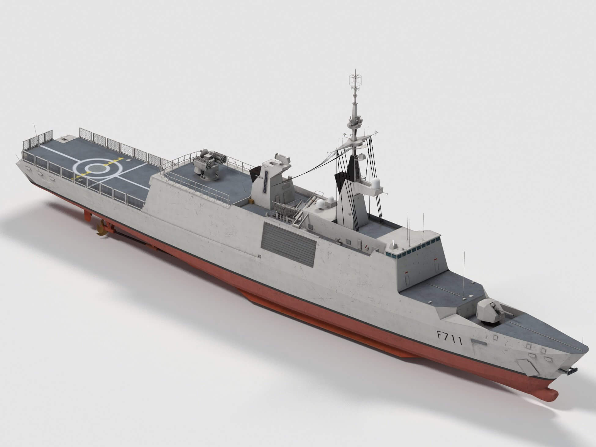 F711 Surcouf Lafayette Class Frigate - 3D Model by pxfpxd
