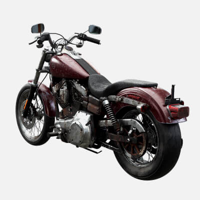 Harley-Davidson FXDC I Dyna Super Glide Custom Aged and Rust 3D Model ...