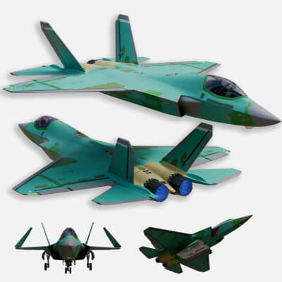 J-35 Chinese Stealth Carrier-Based Fighter Green Skin Protot by qyqlq3q