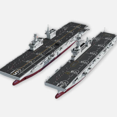 PLAN Type 075 and Type 076 Amphibious Assault Ships Hainan