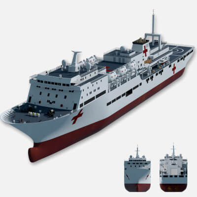 The Chinese Peace Ark Hospital Ship 3D Model