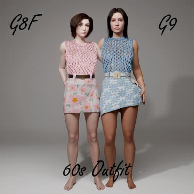 60s Outfit for Genesis 8 Female / Genesis 9
