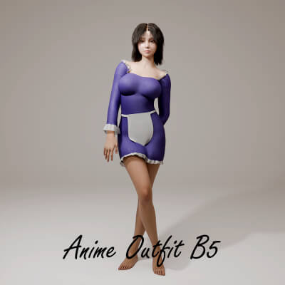 Anime Outfit B5 for Genesis 9 by R3DCloth