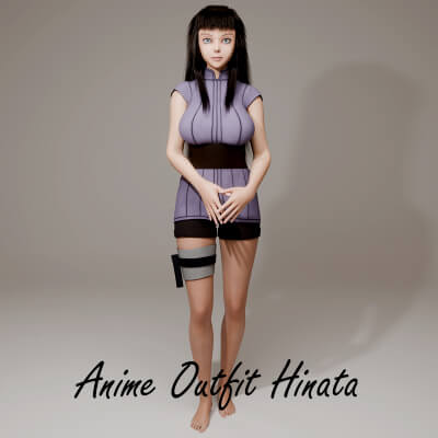 Anime Outfit Hinata for Genesis 9 by R3DCloth