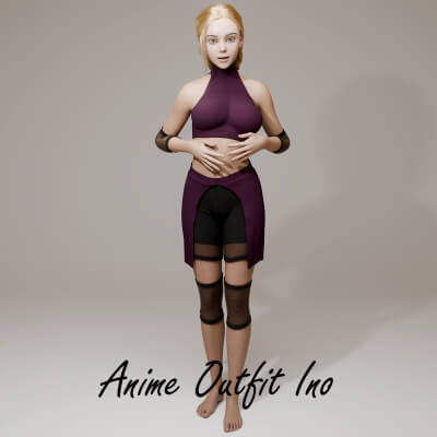 Anime Outfit Ino for Genesis 9 by R3DCloth