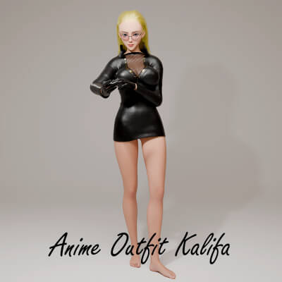 Anime Outfit Kalifa for Genesis 9 by R3DCloth