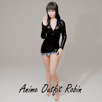 Anime Outfit Robin for Genesis 9 by R3DCloth