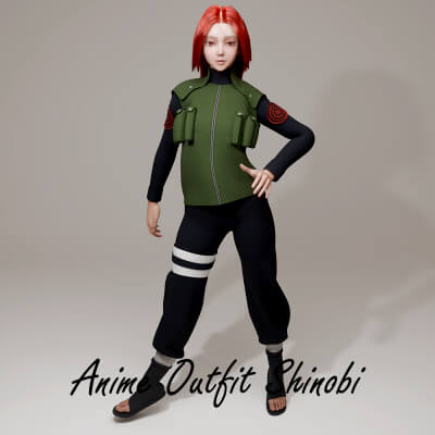 Anime Outfit Shinobi for Genesis 9 by R3DCloth