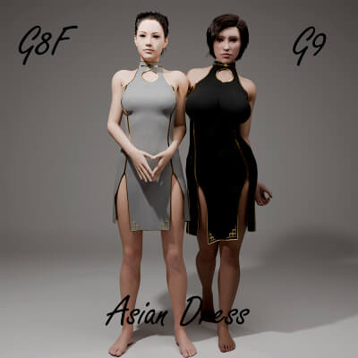 Asian Dress for Genesis 8 Female / Genesis 9