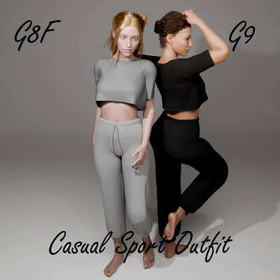 Casual Sport Outfit for Genesis 8 Female / Genesis 9