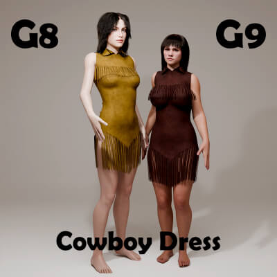 Cowboy Dress for Genesis 8 Female / Genesis 9
