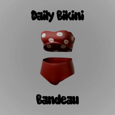 Daily Bikini Bandeau for Genesis 9 by R3DCloth
