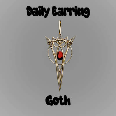 Daily Earrings Goth for Genesis 9
