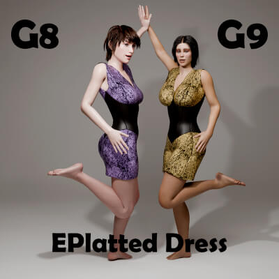 EPlatted Dress for Genesis 8 Female / Genesis 9