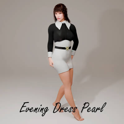 Evening Dress Pearl for Genesis 9