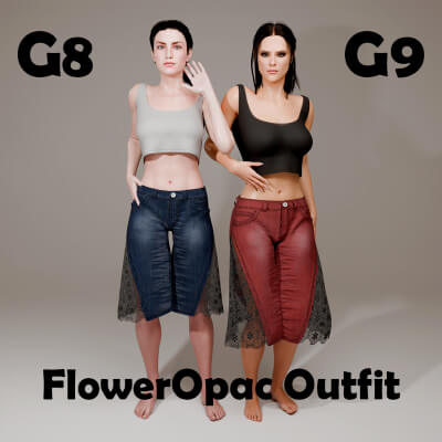 FlowerOpac Outfit for Genesis 8 Female / Genesis 9