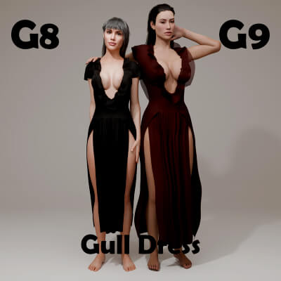 Gull Dress for Genesis 8 Female / Genesis 9