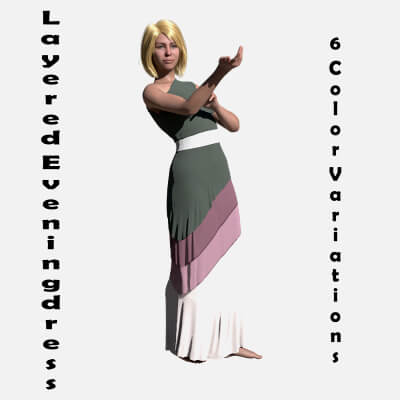 Layered Evening Dress for Genesis 9