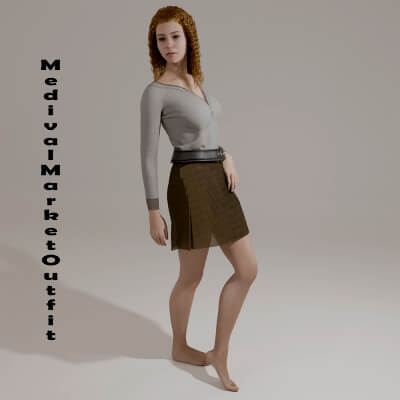 Medieval Market Outfit for Genesis 9 by R3DCloth
