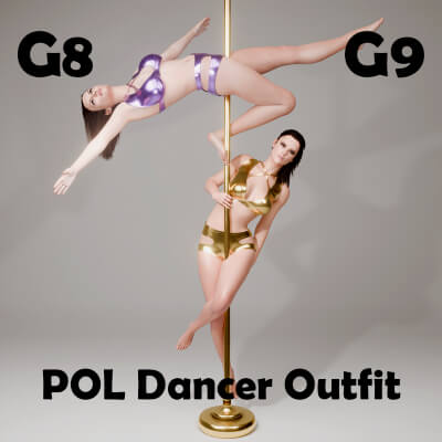 POL Dancer Outfit for Genesis 8 Female / Genesis 9